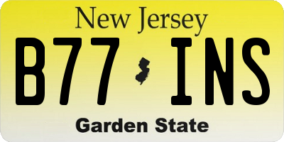 NJ license plate B77INS