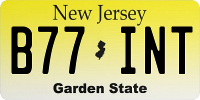 NJ license plate B77INT