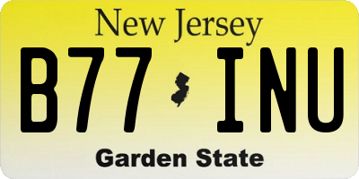 NJ license plate B77INU