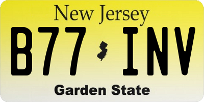 NJ license plate B77INV