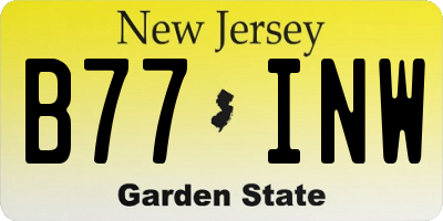 NJ license plate B77INW
