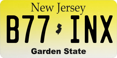 NJ license plate B77INX