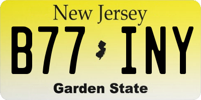 NJ license plate B77INY