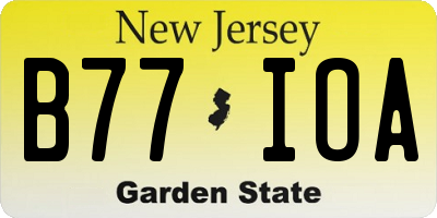 NJ license plate B77IOA