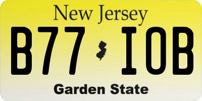 NJ license plate B77IOB