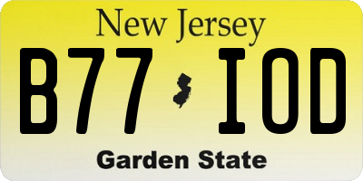 NJ license plate B77IOD