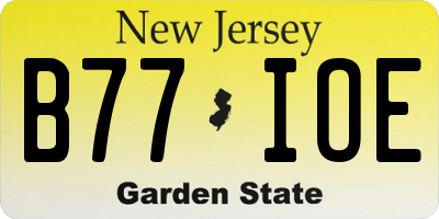 NJ license plate B77IOE