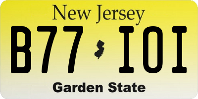 NJ license plate B77IOI