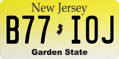 NJ license plate B77IOJ