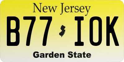 NJ license plate B77IOK