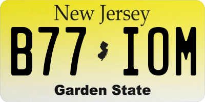 NJ license plate B77IOM