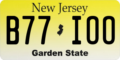 NJ license plate B77IOO