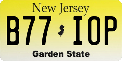 NJ license plate B77IOP