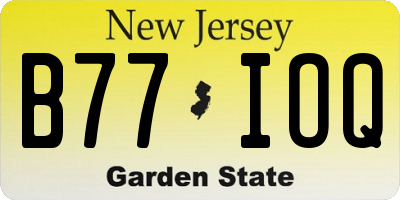 NJ license plate B77IOQ