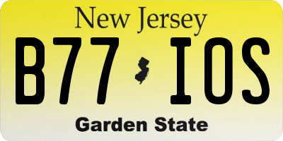 NJ license plate B77IOS
