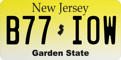 NJ license plate B77IOW