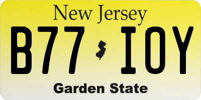 NJ license plate B77IOY