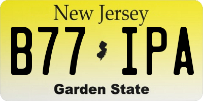 NJ license plate B77IPA