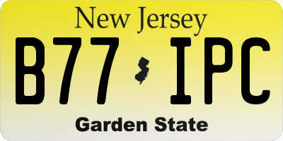 NJ license plate B77IPC