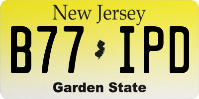 NJ license plate B77IPD