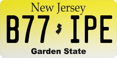 NJ license plate B77IPE