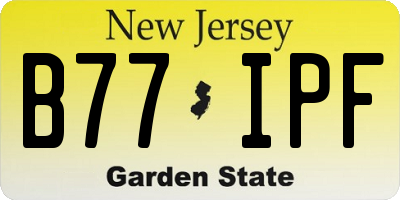 NJ license plate B77IPF