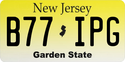 NJ license plate B77IPG