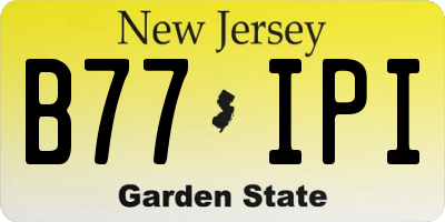 NJ license plate B77IPI