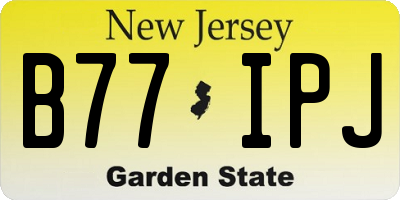 NJ license plate B77IPJ