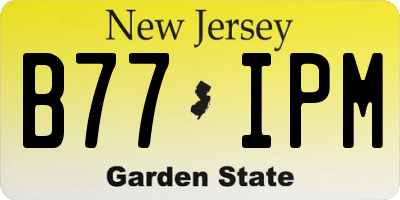 NJ license plate B77IPM