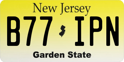 NJ license plate B77IPN