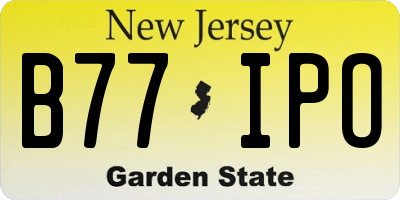 NJ license plate B77IPO