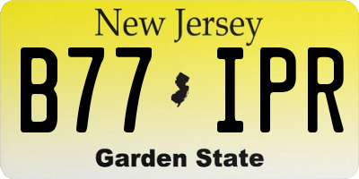 NJ license plate B77IPR