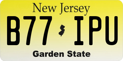 NJ license plate B77IPU