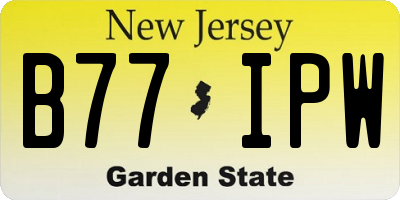 NJ license plate B77IPW