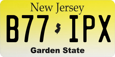 NJ license plate B77IPX
