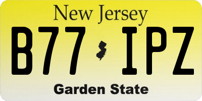 NJ license plate B77IPZ