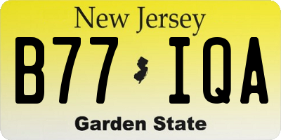 NJ license plate B77IQA