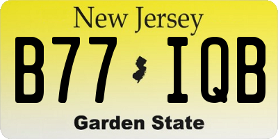 NJ license plate B77IQB