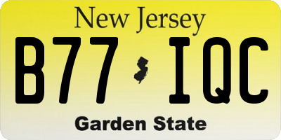 NJ license plate B77IQC