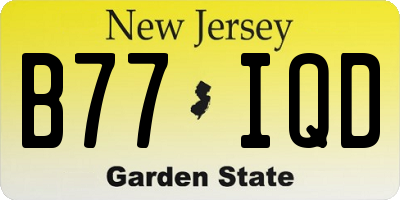 NJ license plate B77IQD