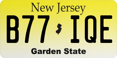 NJ license plate B77IQE