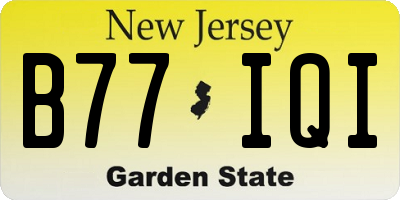 NJ license plate B77IQI