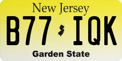 NJ license plate B77IQK