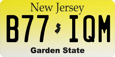 NJ license plate B77IQM