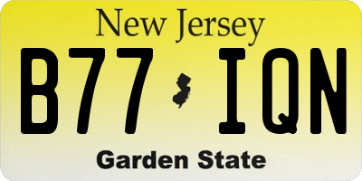 NJ license plate B77IQN