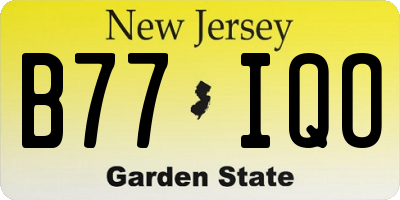 NJ license plate B77IQO