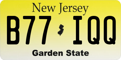 NJ license plate B77IQQ