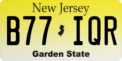 NJ license plate B77IQR