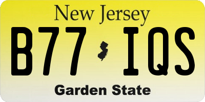 NJ license plate B77IQS